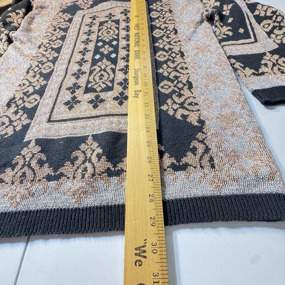 VTG 90s COMPAGNIE INTERNATIONALE EXPRESS Sparkly Lurex Long Sweater Size L USA - Picture 6 of 7